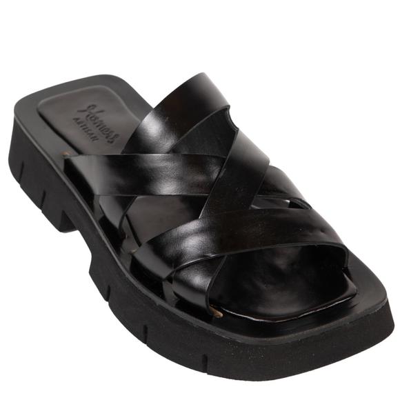 NEW HOMERS philos leather sandals in sierra black
